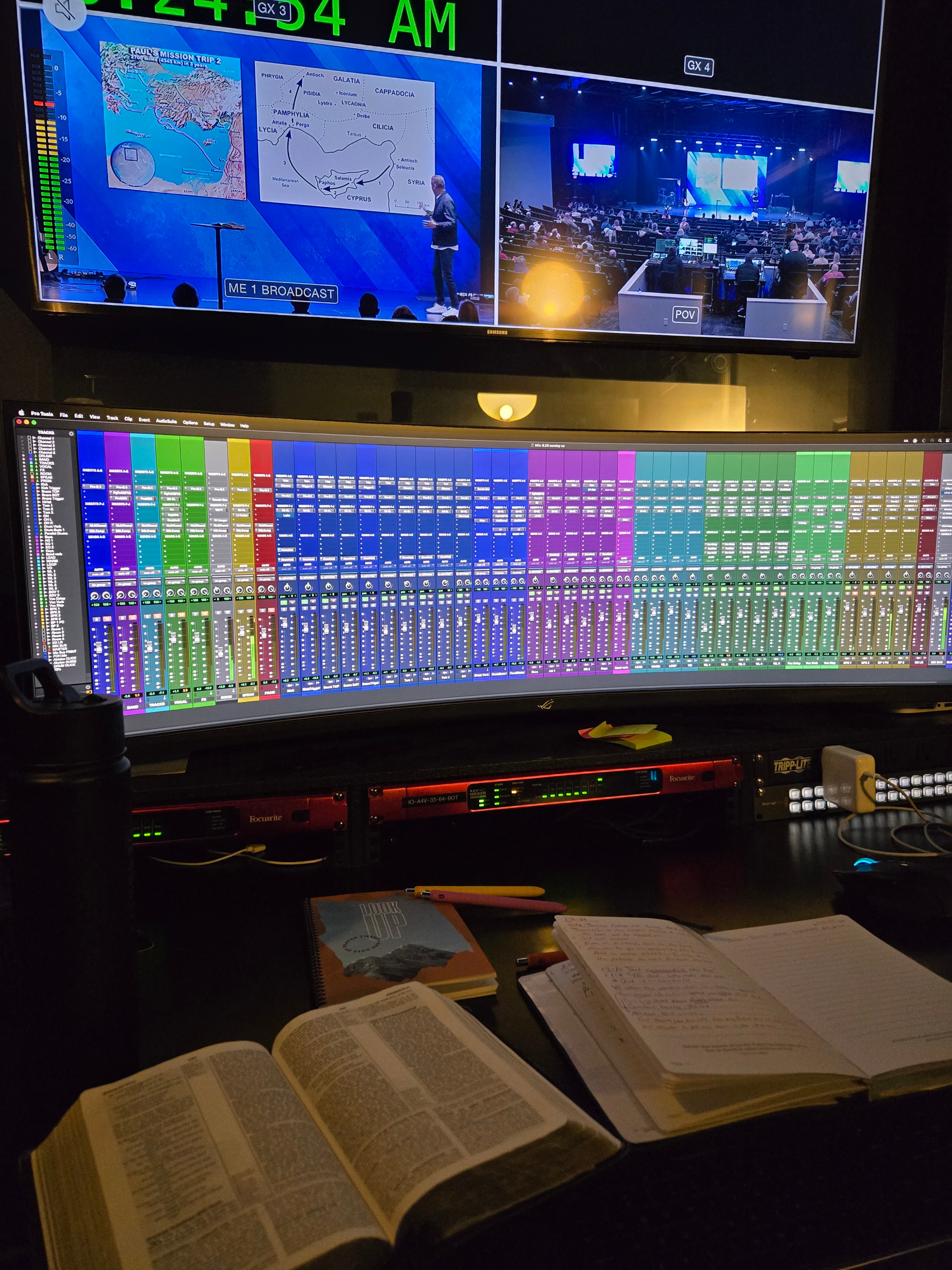 Pro Tools session on FOH console during live event